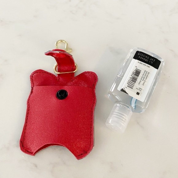 Minnie Mouse Bow Hand Sanitizer Holder Clip On Red Black - Picture 4 of 11